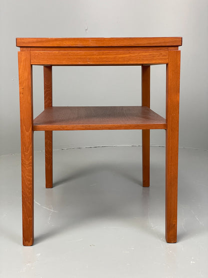 Vintage Side Table Teak 1960s Danish Mid Century Retro Magazine Shelf EB12810