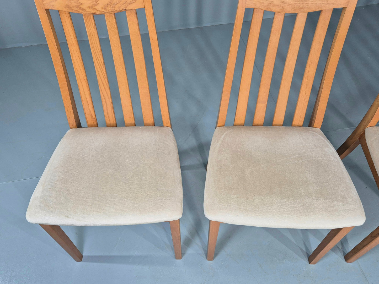 4 Vintage G Plan Dining Chairs High Spoke Back Ash Frame 1990s Retro EB12840