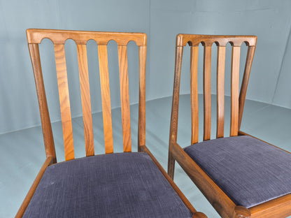 2 Vintage 1970s Dining Chairs Teak Frame New Seats Meredew Brand Retro Eb12489