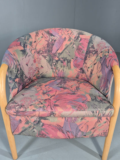 Vintage 1980s Stouby Colourful Tub Chair Danish Design Quality Retro EB12135