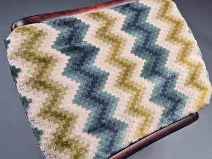 Vintage Mid Century Footstool Danish Design Chevron Pattern 1960s EB12028