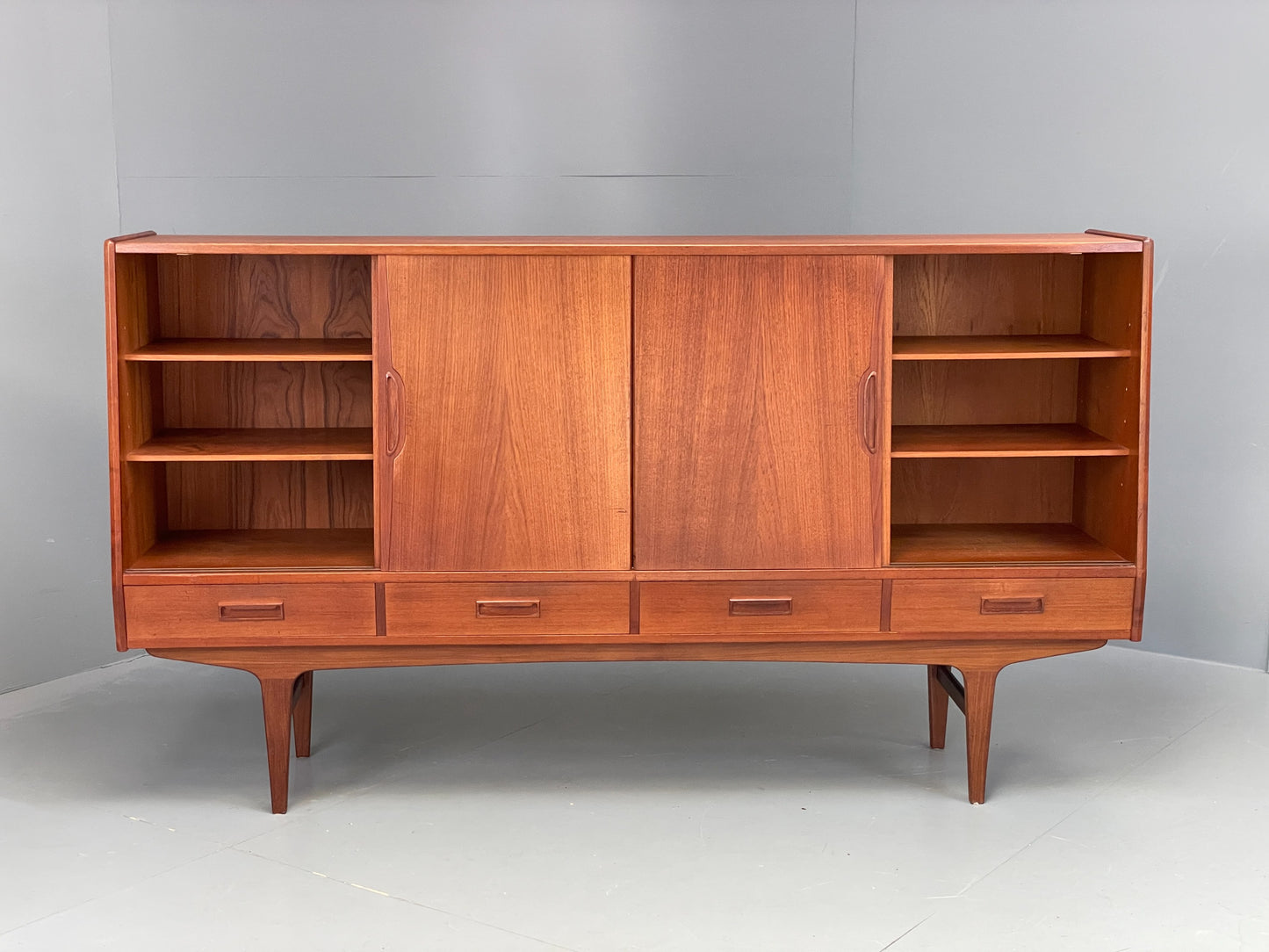 Vintage Danish Teak Highboard 1960s By Westergaard Møbelfabrik Drawers EB12368