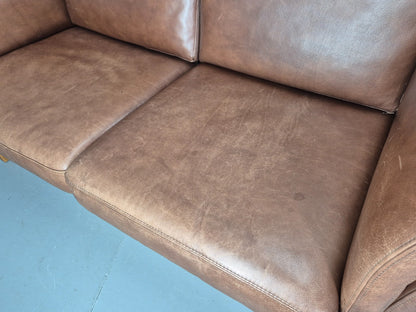 Vintage Mid Century 2 Seater Sofa Danish 1980s Leather Retro EB11636