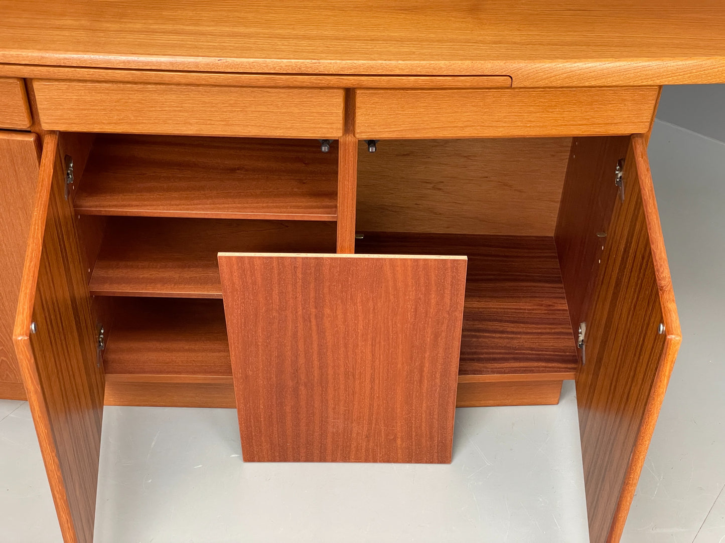 Vintage 1980s Teak Sideboard By Gangsø Danish Retro Shelving Drawers EB12075