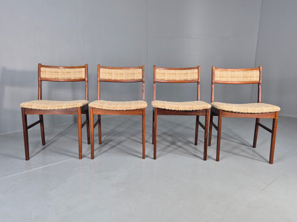 4 Vintage Midcentury Danish Dining Chairs Original 1970s Retro EB12119