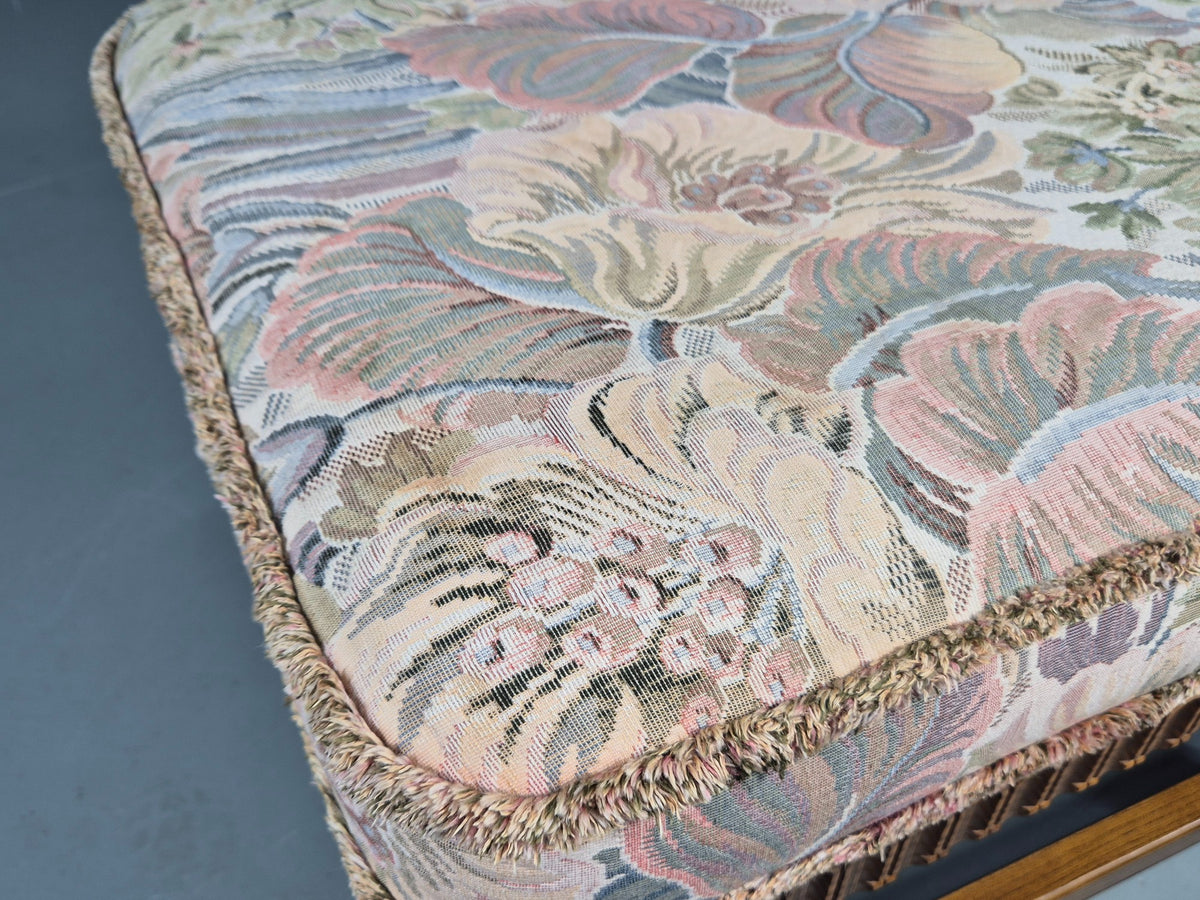 Vintage Ercol Cloisters Range Footstool Floral Cotton Upholstery EB12918