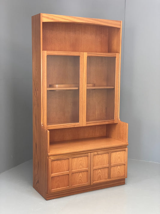 Vintage Nathan Wall Unit Teak Squares 1970s Retro Shelving Glazed EB11968