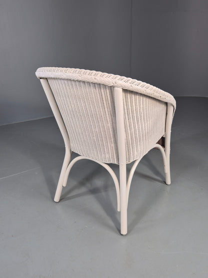 Vintage Lloyd Loom Tub Chair Lusty Brand white Painted 1930s Retro EB12548