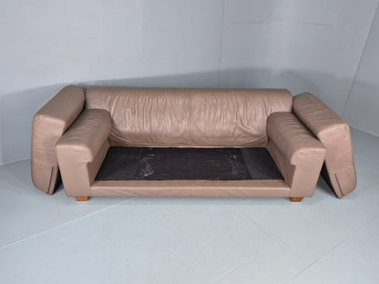 Vintage 2.5 Seater Sofa Taupe Leather Modern Design De Sede Style EB12477