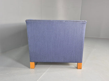 Vintage Danish Mid Century 3 Seater Sofa Original Blue Wool 1950s Retro EB12371