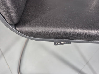 3 Vintage Stacking Chairs Wilkhahn Chrome Cantilever Frames Leather chairs EB12270