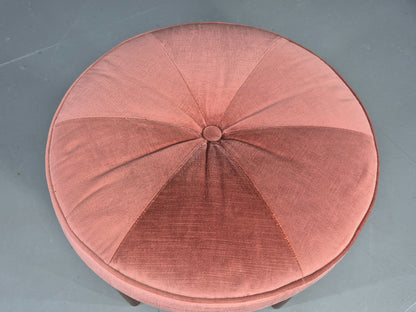 Vintage G Plan Fresco Stool Teak and Pink Velour Retro 1970s  EB12268