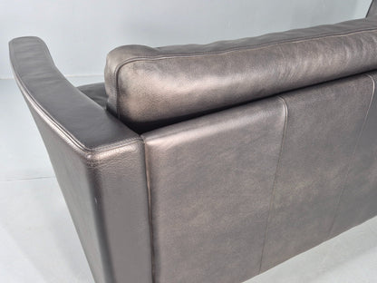 Vintage Stouby 2 Seater Sofa Black Leather 2000s Retro MCM  Quality EB12435