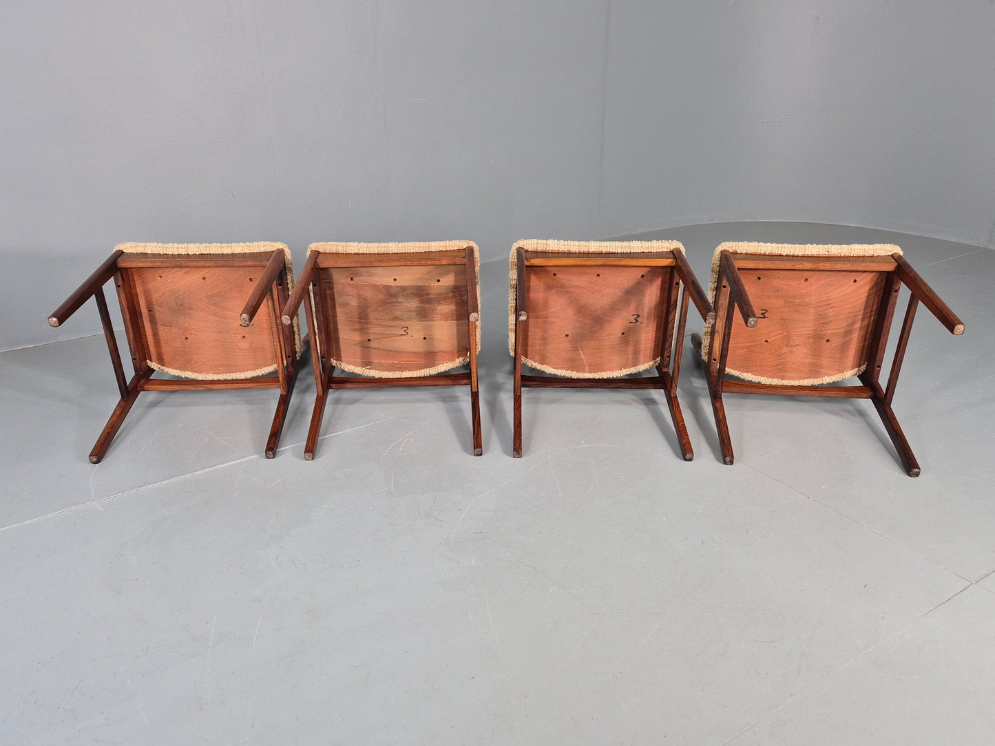 4 Vintage Midcentury Danish Dining Chairs Original 1970s Retro EB12119