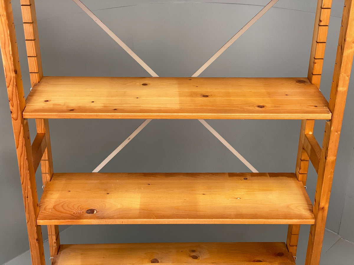 Vintage Pine Shelving Unit Adjustable Modular Open Retro Bruynzeel Solid EB13162