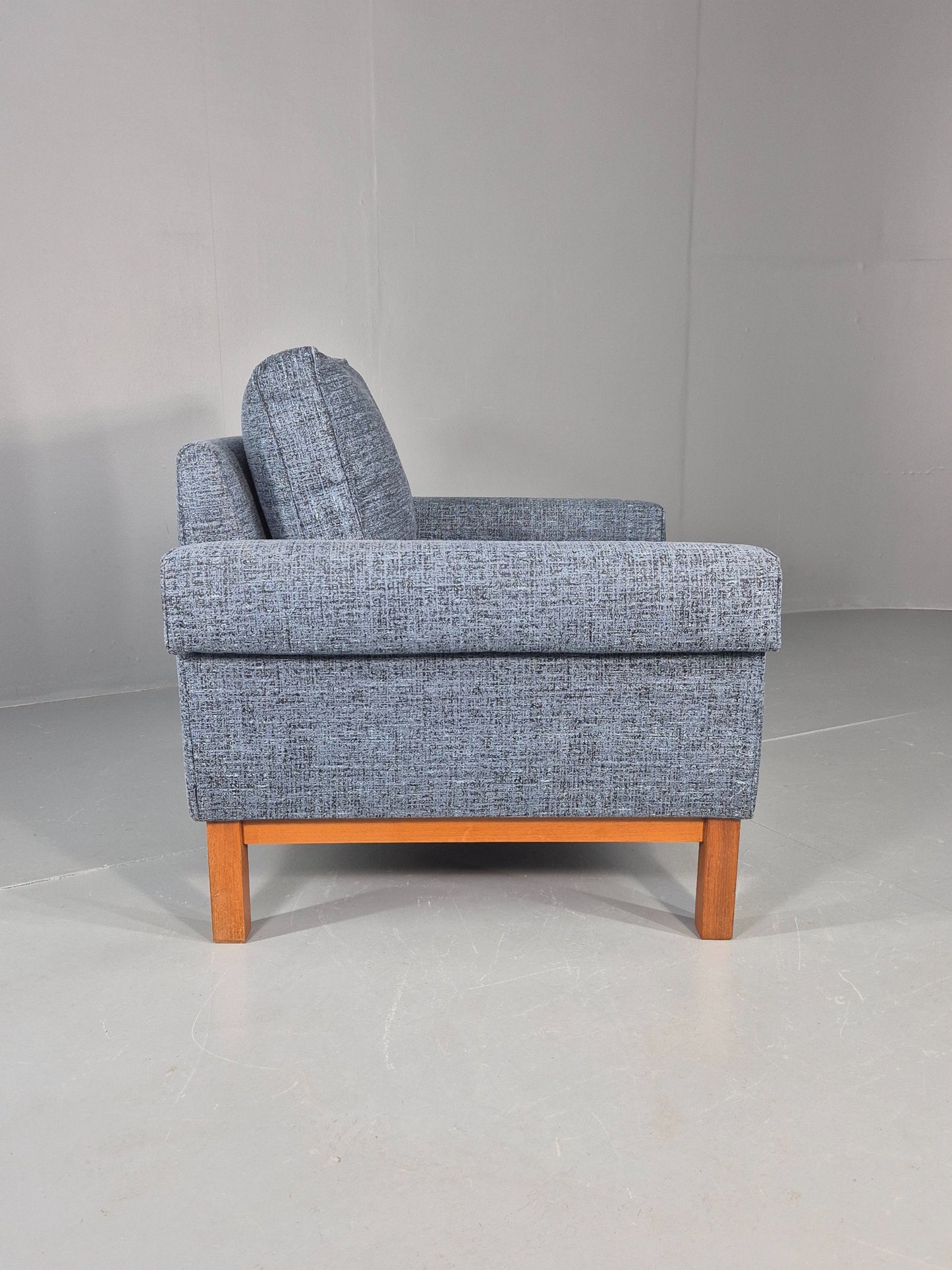 Vintage Mid Century Armchair 1960s Swedish Teak New Upholstery Retro EB11136