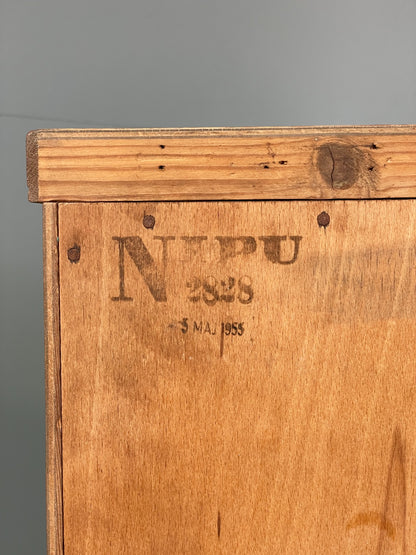 Vintage Tambour Fronted Cabinet 1950s Danish By NIPU Drawers Art Storage EB12330
