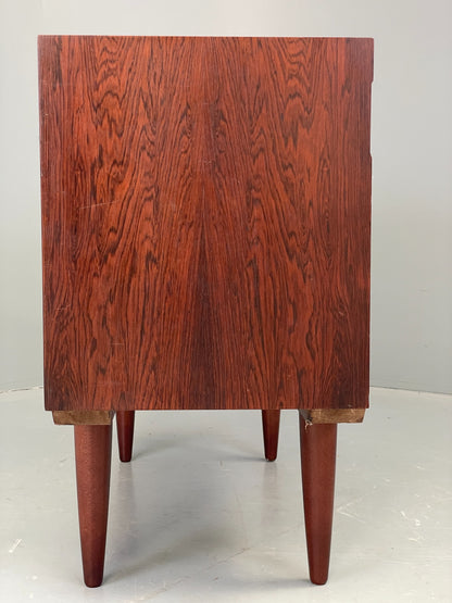 Vintage 1960s Danish Cabinet Mid Century Darkwood Drop Door Shelving EB12355