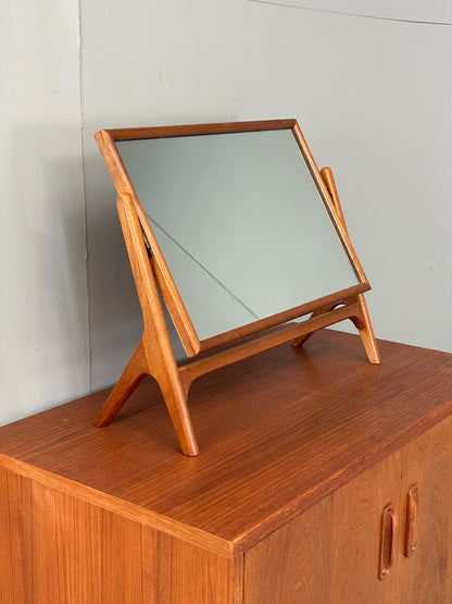 Vintage Mirror Vanity 1950s Mid Century Tilting Mahogany Retro EB12614