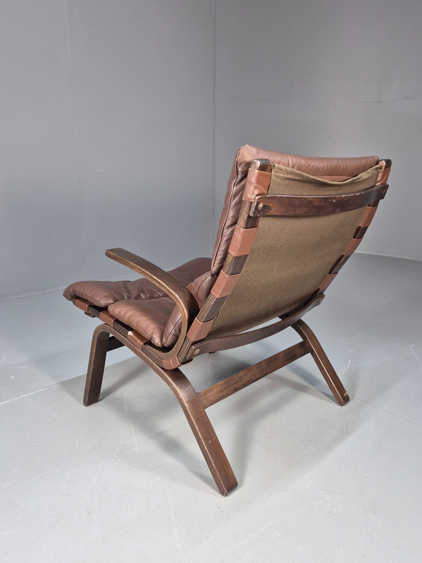 Vintage Mid Century Bentwood Danish Lounge Chair Farstup Retro 1970s EB09913