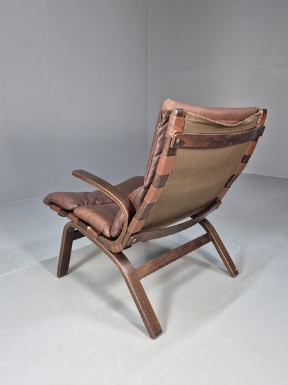 Vintage Mid Century Bentwood Danish Lounge Chair Farstup Retro 1970s EB09913