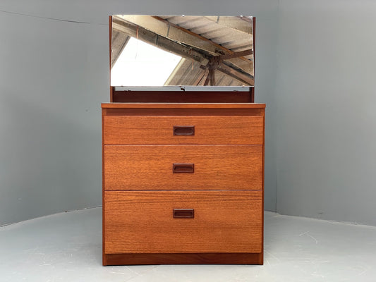 Vintage Chest Of Drawers By Meredew Mirror Teak 1960s Retro Mid Century EB12513