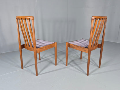 2 Vintage 1970s Dining Chairs Teak Frame New Seats Meredew Brand Retro Eb12489