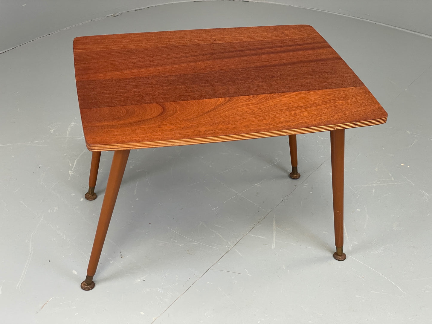 Vintage 1960s Side Table Spindle Legs Mahogany Ply Top Mid Century EB11880