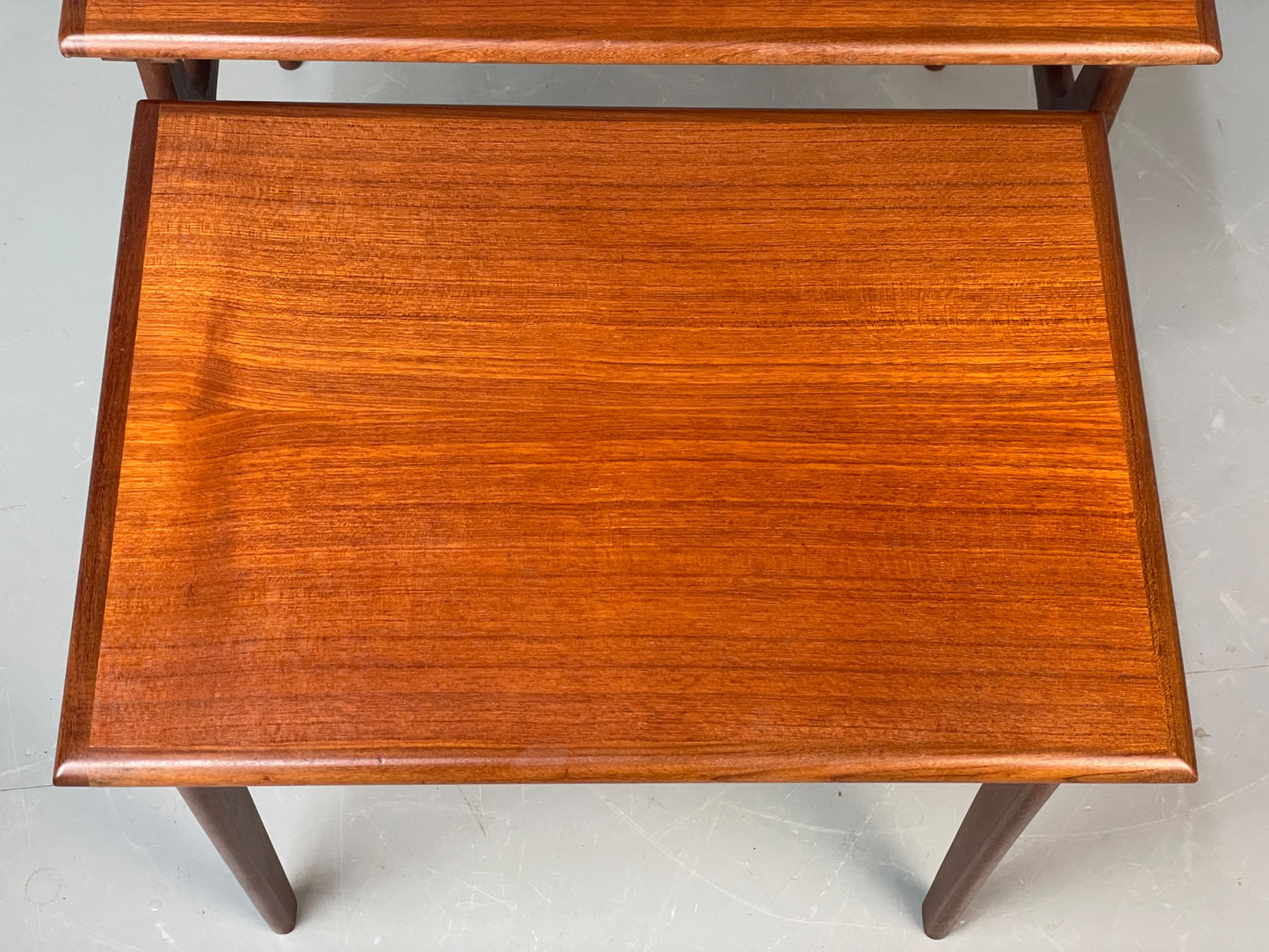 Vintage Teak Nesting Tables By Poul Hundevad Danish Mid Century Pair EB12281