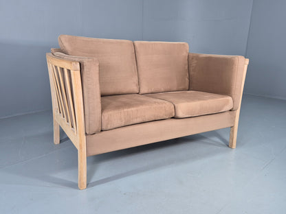 Vintage 2 seater Sofa 1980s Danish Beech Ends Retro Mid Century Modern Eb12561