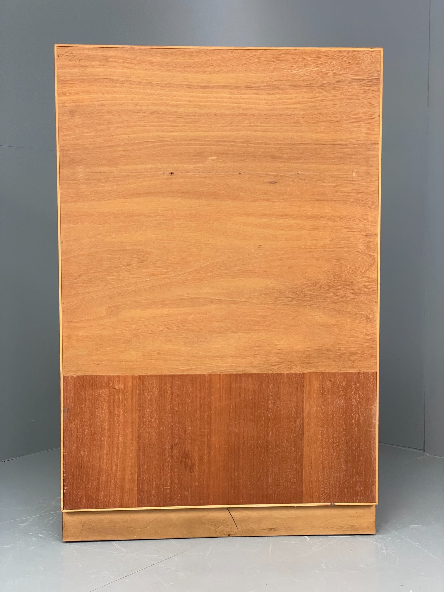 Vintage 1960s Cocktail Cabinet Teak White Formica Glazed Shelving EB12081
