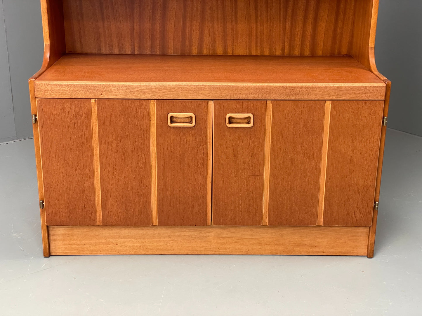 Vintage Teak Wall Unit Jentique 1970s Retro Shelving Glazed EB11971