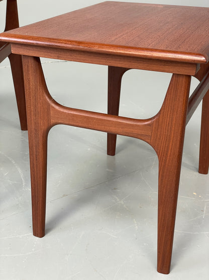 Vintage Teak Nesting Tables By Poul Hundevad Danish Mid Century Pair EB12281