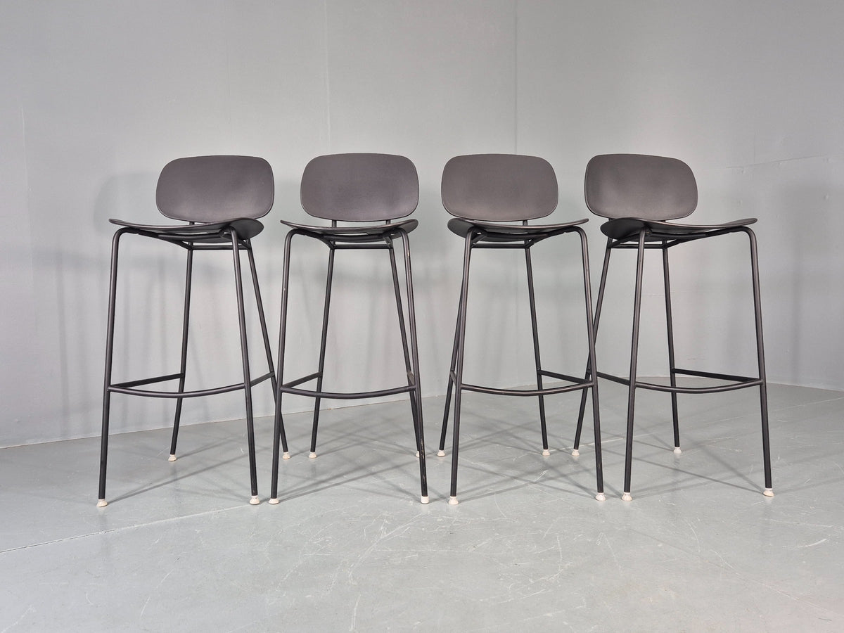 4 Tondina High Stools Infiniti Italian Design Black Plastic Pop Model  12998
