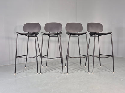 4 Tondina High Stools Infiniti Italian Design Black Plastic Pop Model  12998