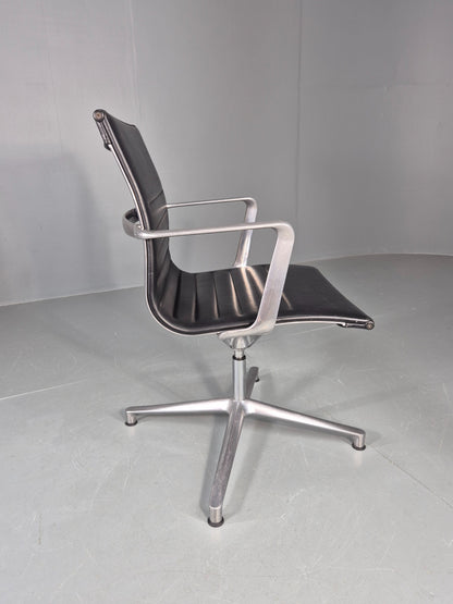 Vintage ICF Eames Style Office Chair Leather and Aluminium EB12241