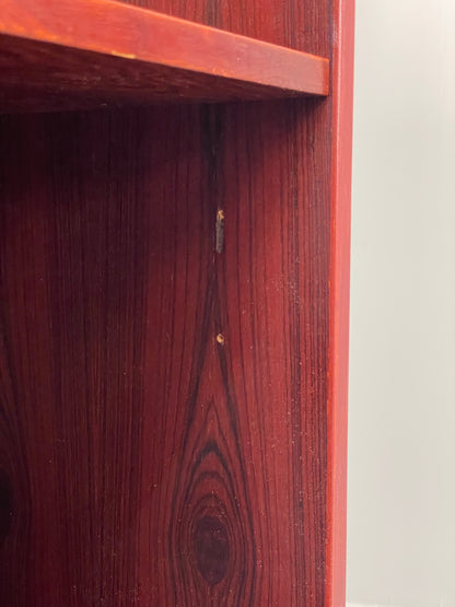 Vintage 1970s Darkwood Bookcase Retro Mid Century Shelving Adjustable EB12325