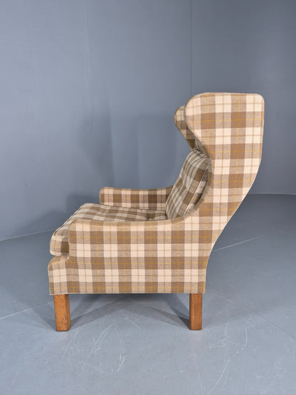 Vintage Mid Century Wing Back Lounge Chair Danish Design Retro EB12398