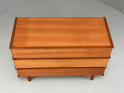 Vintage Chest of Drawers Teak Retro Mid Century White Interior EB13105