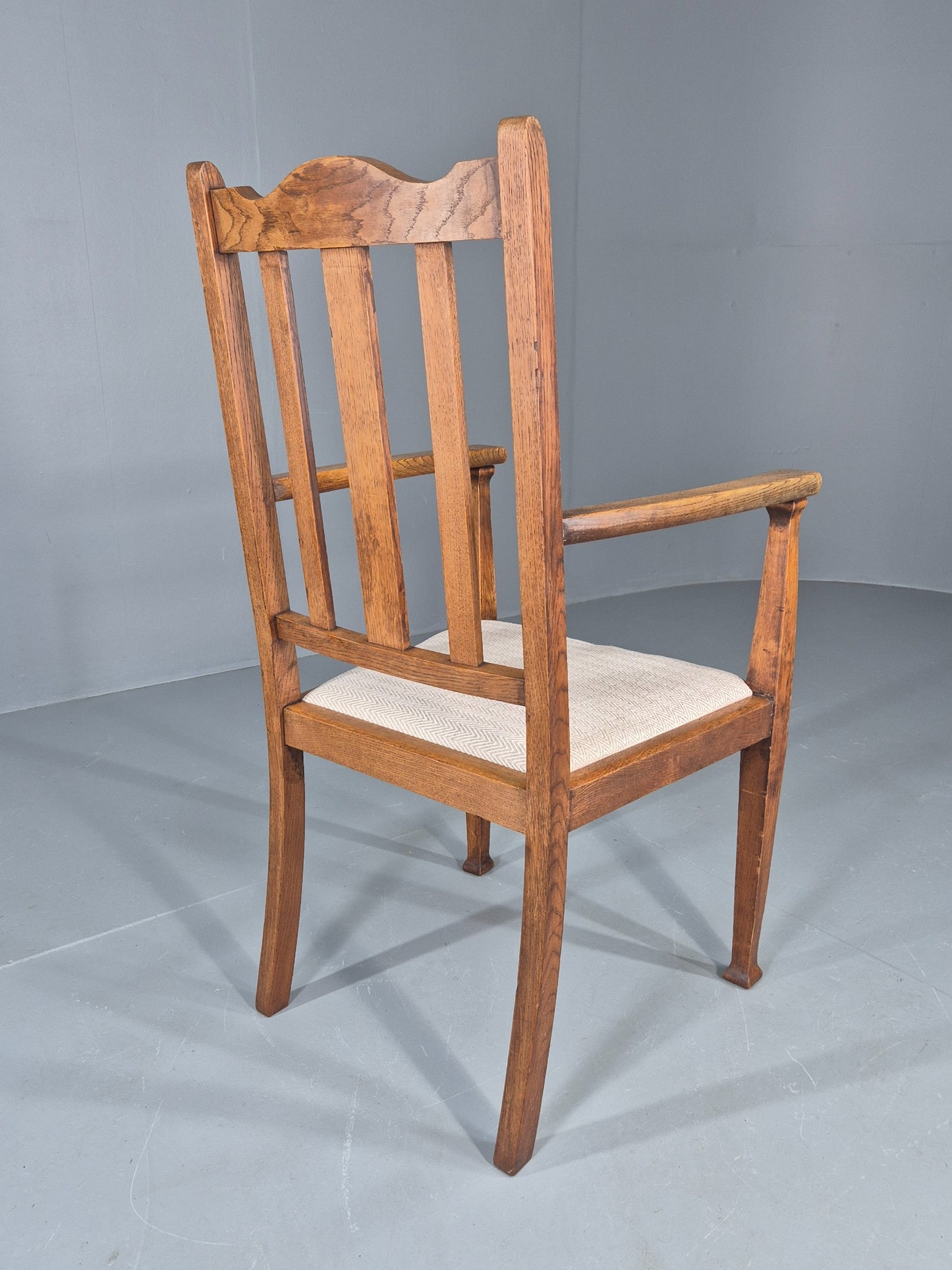 Arts and Crafts Oak Elbow Chair 1900s Antique New Seat  EB12524