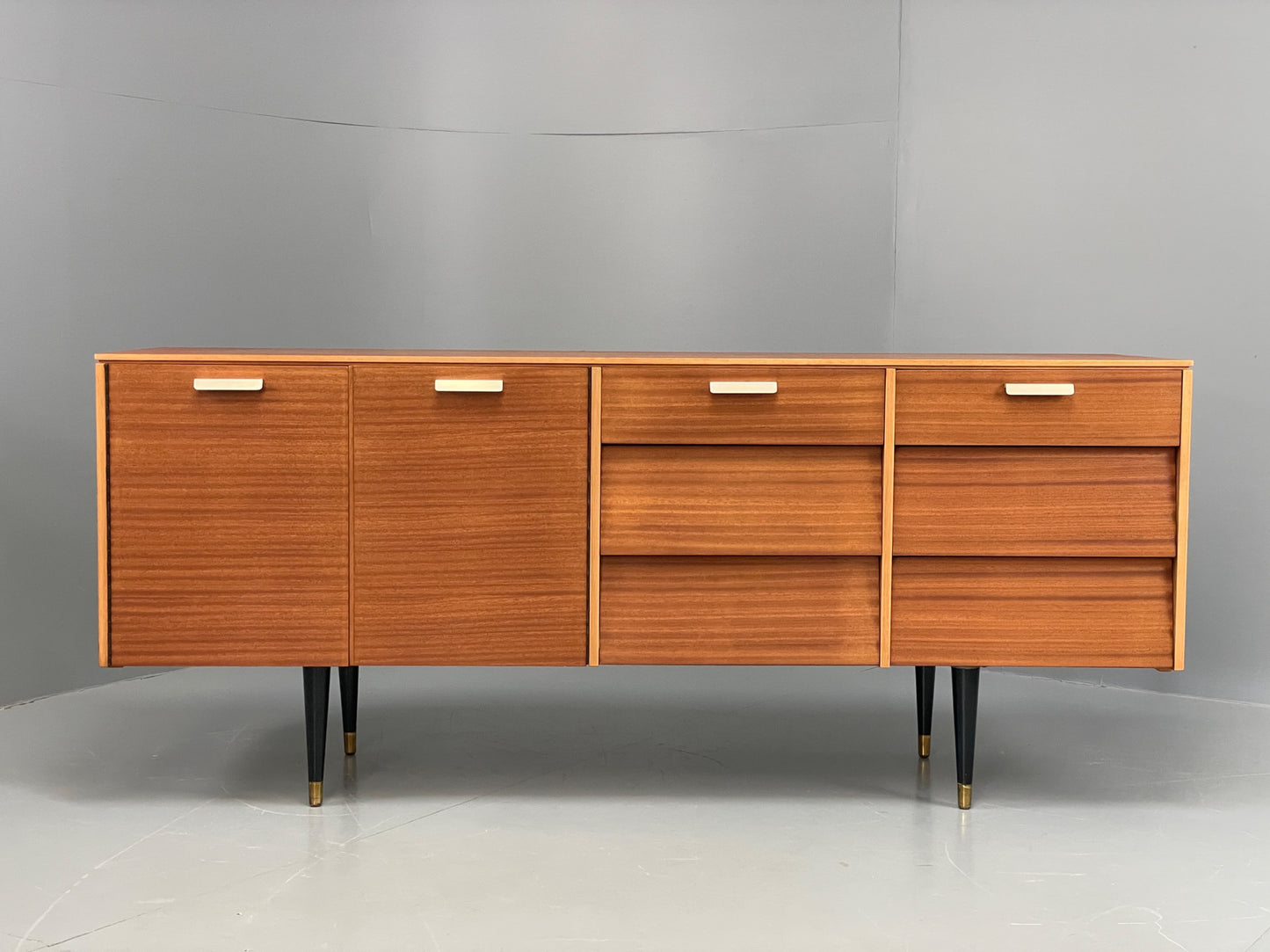 Vintage 1960s Teak Sideboard By Avalon Retro Mid Century Drawers Shelves EB12223