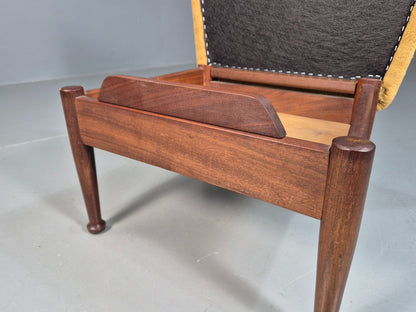Vintage Mid Century Footstool Teak Guy Rogers 1960s Retro Gold EB07909