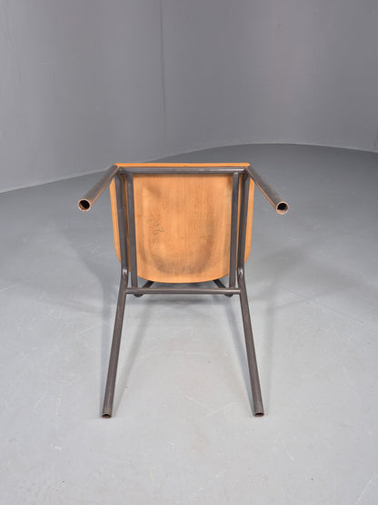 Vintage Danish Steel and Plywood Dining or Workspace Chair 1960s MCM  EB12474