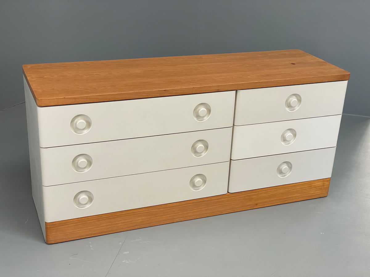 Vintage Chest Of Drawers By Stag White Retro 1980s Mid Century Oak Top EB12955