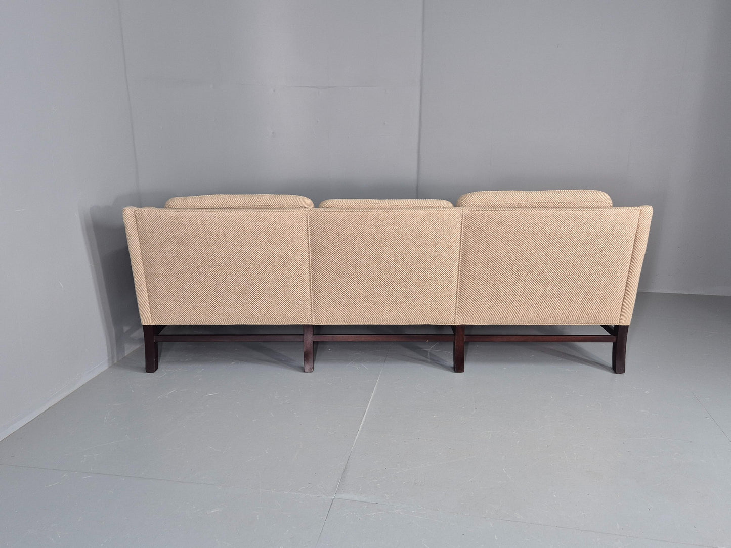 Vintage 3 Seater Sofa Danish Cream Wool Gunnar Grandt Retro MCM EB07792
