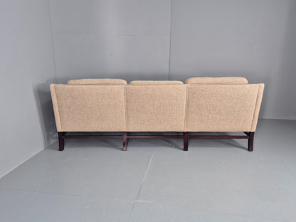 Vintage 3 Seater Sofa Danish Cream Wool Gunnar Grandt Retro MCM EB07792