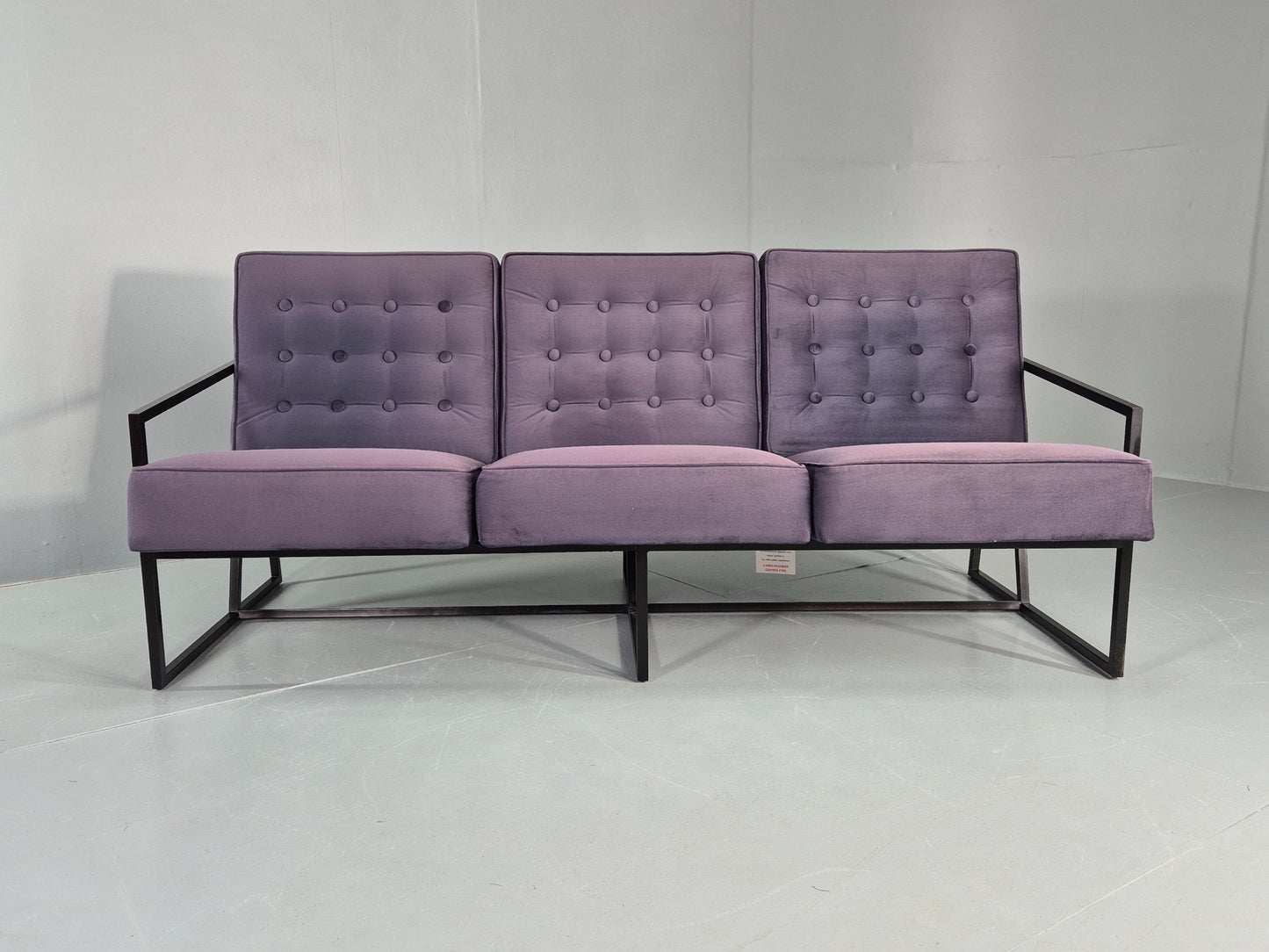 Vintage 3 Seater Sofa Modern Design Orange Box Lossit Purple Velvet  EB12801