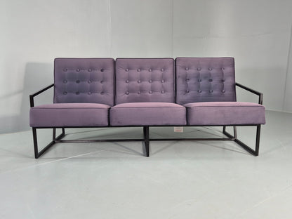 Vintage 3 Seater Sofa Modern Design Orange Box Lossit Purple Velvet  EB12801