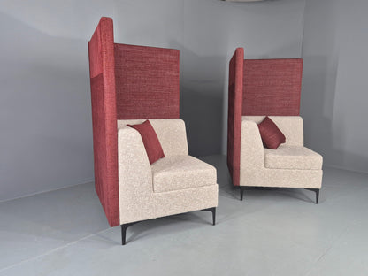 Vintage Moventi Booth sofa Red and Cream Quality Modern Design EB12576