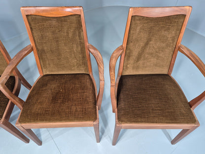 4 Vintage G Plan Dining Chairs Teak Frame Brown Dralon 70s Retro Fresco EB12185